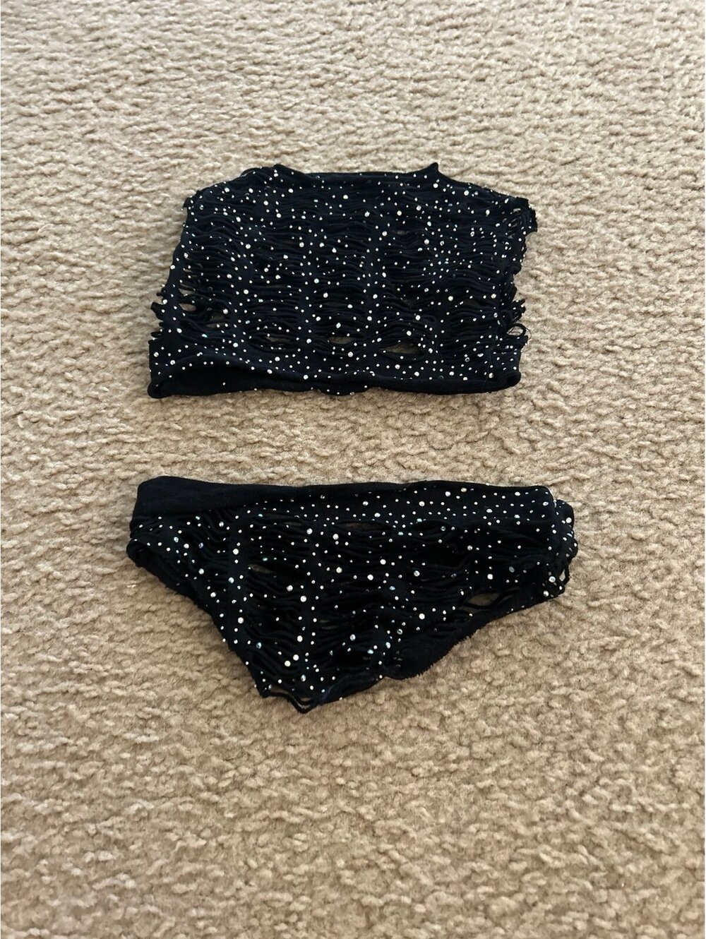 C523 strechable panty top set sparkle